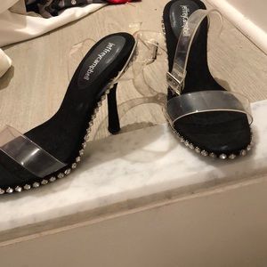 Rhinestone Studded clear strap heel